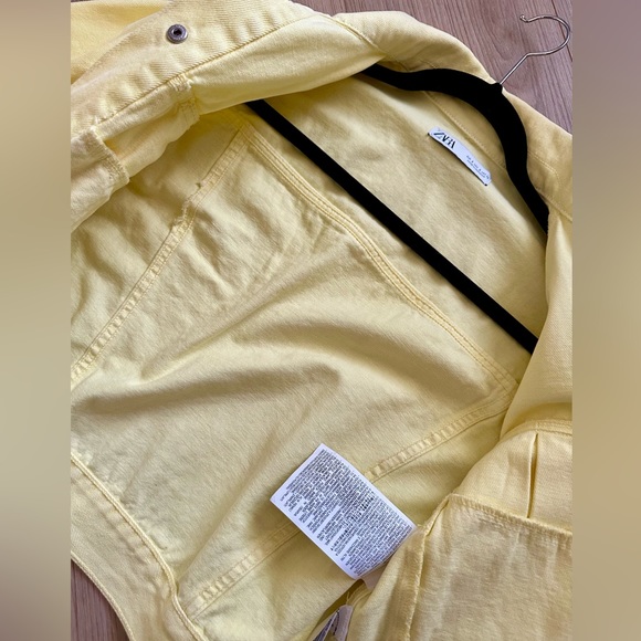 π¦π’ππ | Zara Cropped Denim Jacket Washed Yellow Size S - Picture 5 of 5